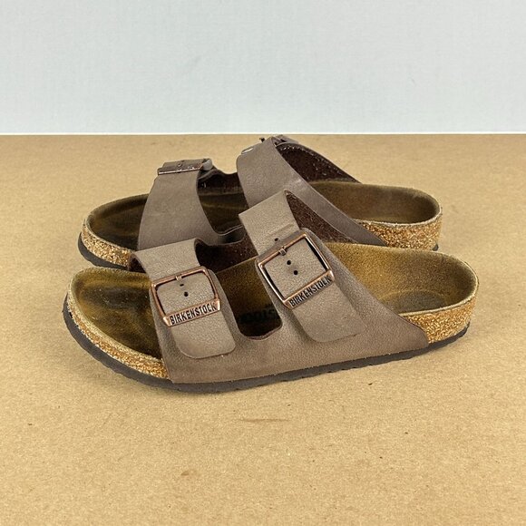 Birkenstock Arizona Two Strap Leather Sandals Kids 2 Brown Slide Casual Comfort - Picture 9 of 9